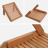 Chaise de loisirs pliable en bois de teck, mobilier de jardin avec Table d'appoint polyvalente et repose-pied