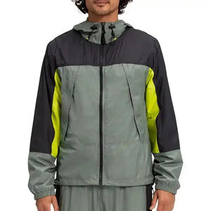 Chaqueta cortavientos de bloque de color personalizada para hombre, estilo callejero, último diseño, chaqueta de invierno con cremallera, precio de tela de lona - Product Image 1