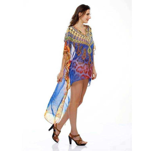 Georgette ชุด Maxi พิมพ์ลายชนเผ่าชุดชายหาดลำลองฤดูร้อน - Product Image 3