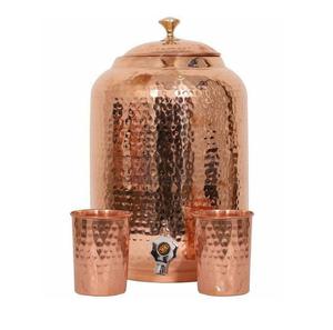 Dispensador de agua de cobre premium con grifo de latón resistente, diseñado para una hidratación saludable y fresca, adecuado para el uso diario en el hogar. - Product Image 4