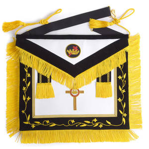 Ordre Royal Ecosse Robe Complète Maçonnique Regalia Brodé Blanc Jaune Noir Tablier À Coudre Badge Couture Couture - Product Image 2