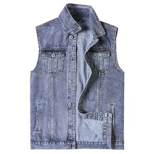 Chaleco Vaquero Informal de Lona para Hombre, Invierno 2025, Color Sólido, Talla Grande, Marca Privada, 100% Algodón, Sin Mangas - Product Image 6