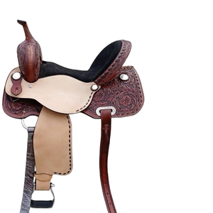 Selles économiques en cuir véritable style western et anglais originales pour les courses de chevaux - Product Image 1