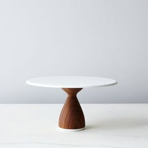 Supports à gâteaux en bois naturel poli écologique en bois d'acacia support à gâteau à 1 niveau pour événement d'anniversaire de fête de mariage - Product Image 2