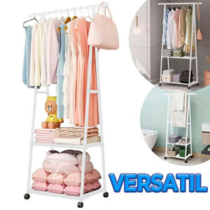 Perchero Multifuncional Independiente para Sala de Estar, Organizador de Ropa, Tipo de Instalación Vertical que Ahorra Espacio - Product Image 4