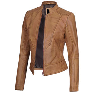 Nouvelle veste d'hiver pour femmes Design à la mode avec fermeture à glissière en cuir enduit décontracté taille OEM veste chaude pour adultes - Product Image 5