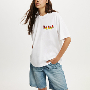 Article le plus vendu t-shirt femme surdimensionné logo brodé personnalisé grande taille 100% coton t-shirt uni respirant pour femme - Product Image 1