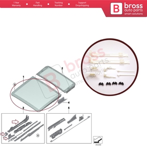 ชุดซ่อมสไลด์กระจกกันแดดด้านหน้าแบบพาโนรามา BSR641สำหรับ3 E91 5 E61 X3 E83 X5 E53 E70 Cullinan RR31 54137118849 - Product Image 5