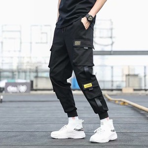 กางเกงผ้าคอตตอน100% สำหรับผู้ชายเสื้อผ้าแนวสตรีทแบบถักกางเกงระบายอากาศได้ดีมีกระเป๋าสำหรับฤดูร้อน - Product Image 1