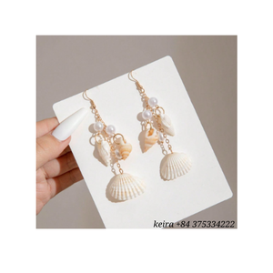 Porte-clés en coquillage fait à la main, design en corde de coquillage naturel pour la décoration de sac, souvenir, accessoires cadeaux, fabriqué au Vietnam - Product Image 6