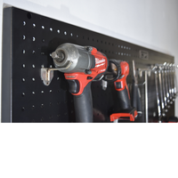 Ensemble de rangement mural pour outils de garage CSPS, 1 pièce, en acier thermolaqué noir mat, panneau perforé, hauteur 147,5 cm, OEM