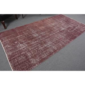 พรมวินเทจตุรกี ขนาด 4.8x9.3 ฟุต (145x284 ซม.) พรมขนสัตว์ลายดอกไม้สีแดง - Product Image 4