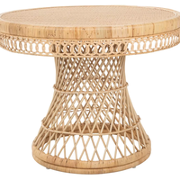 Table à manger ronde en rotin paon Table naturelle fabriquée au Vietnam matériaux écologiques meubles de maison décor à la maison en gros