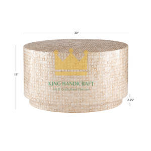 Mesa de centro con Incrustaciones de nácar hecha a mano, mesa de centro redonda de lujo, muebles de nácar personalizados de Vietnam - Product Image 4