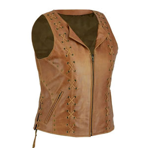 Chaleco de Mujer de Cuero Genuino de Primera Calidad con Nuevo Diseño Moderno, Forro de Lana Ligero y Sostenible, Impermeable y Ecológico - Product Image 2