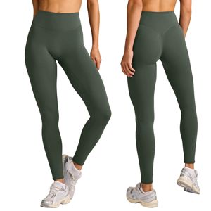 Leggings de yoga croisés pour femmes, taille élastique, sans couture avant, effet sablier, contrôle du ventre, rehaussement des fesses, doux - Product Image 1