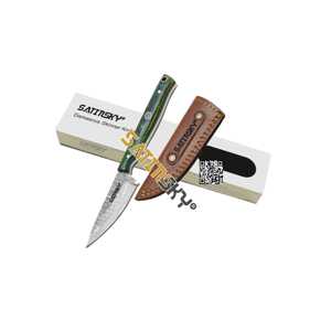 ปลอกหนังดามัสกัสสสกินเนอร์ด้ามไม้ pakka สีเขียวทำด้วยมือทำด้วยมือปลอกหนังมี1095คาร์บอนสูง + ล่าสัตว์15N20 - Product Image 1