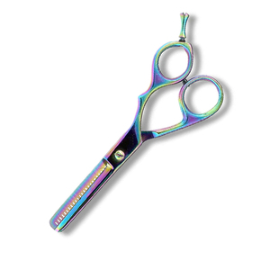 Ciseaux amincissants élégants de cheveux de fantaisie 28 dents ciseaux amincissants de cheveux d'acier inoxydable enduits de titane pour la beauté - Product Image 4