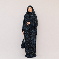 Vêtements islamiques Loriya, ensemble d'abayas pour la prière du Ramadan et de l'Aïd pour femmes musulmanes, avec tapis de prière et sac, robe islamique modeste à fleurs
