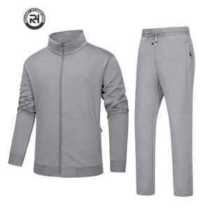 Chándal de lana de algodón ecológico sólido unisex para invierno, conjunto de ropa informal y de gimnasio con bordado de logotipo personalizado y serigrafía - Product Image 1