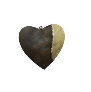 Recién llegado, corazón colgante decorativo de hierro/latón, colgante de pared de tamaño mediano, decoración navideña hecha a mano a granel - Product Image 1