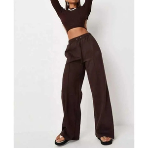 Comprar pantalones de chándal deportivos de invierno para mujer con logotipo personalizado pantalones acampanados ropa de calle transpirable con bolsillos 2026 - Product Image 2