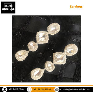 Pendientes de plata con cristales bordados a mano para mujer, aretes grandes a precio competitivo - Product Image 4