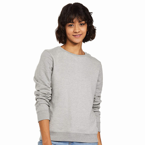 Custom Designed 100% Cotton Women's Sweatshirts Long Sleeves Fashion Clothing with Crew Neck Front Printed women's sweatshirt - Product Image 1