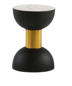 Table d'appoint de canapé en métal moderne enduit de poudre polie contemporaine noire brillante pour table d'appoint de meubles de salon - Product Image 6