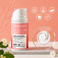 Crème solaire pour le visage SPF 46 sans huile, à l'oxyde de zinc et à la niacinamide, protection large spectre UVA/UVB, résistante à l'eau