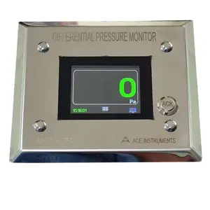 ACE Clean Room Differential Pressure Monitor With TFT Display Built in Sensor Flush Mounted