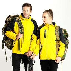 Chaquetas de exterior de talla grande impermeables de alta calidad para invierno, rayas reflectantes transpirables, diseño de retazos resistentes al frío - Product Image 3