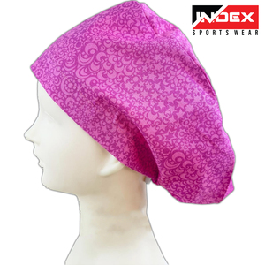 Bonnet de gommage en satin avec boutons, queue de cheval, cheveux longs, bonnet d'infirmière chirurgicale avec logos personnalisés - Product Image 3