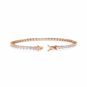 Pulsera de tenis vintage de oro rosa/amarillo/blanco de 14K con diamantes de laboratorio tipo baguette, chapada en rodio, certificada por IGI, OEM, de Avina Jewels - Product Image 6