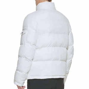 OEM Men's Winter Jacket Fashionable <b>100</b>% Polyester Woolen <b>Fabric</b> New Design Washed Quilted Jacket Bubble Zipper for Outdoor - Product Image 5