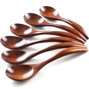 Accessoires de cuisine écologiques, cuillère en bois d'acacia et de mangue ronde, manche long, cuillère à soupe en bois, articles de cuisine de restaurant - Product Image 1