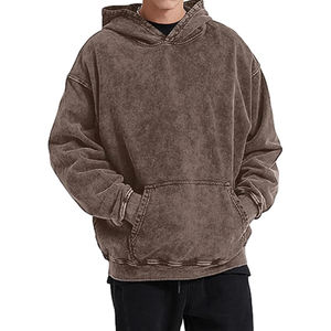 Sudadera con Capucha para Hombre, 100% Algodón, Lavado Ácido, Forrada, Transpirable, Tejido Cómodo, Peso Personalizado, Venta al Por Mayor, Alta Calidad - Product Image 1