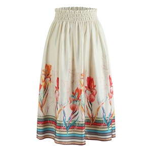 กระโปรงแม็กซี่ผู้หญิง สไตล์ฮาวาย สำหรับฤดูร้อน ระบายอากาศได้ดี เอวธรรมชาติ ผลิตจากโพลีเอไมด์ - Product Image 3