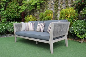 Sofá de cuerda redonda de ocio, marco de madera para exteriores, ver 2, para exteriores - Product Image 4