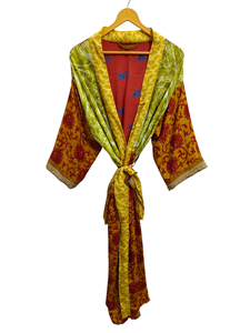 ชุดเดรสสำหรับเจ้าสาวเสื้อคลุมส่าหรีสไตล์อินเดียเสื้อคลุมสำหรับเป็นของขวัญชุดปาร์ตี้ชายหาดชุดกิโมโนผ้าไหมส่าหรีพิมพ์ลายอินเดีย - Product Image 2