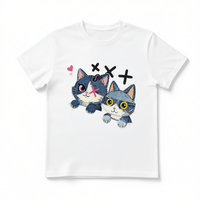 Camiseta Unisex de Jersey 100% Algodón, 210 g/m², Casual, Manga Corta, Estampado de Dibujos Animados, Transpirable, Duradera, Personalizable con Serigrafía