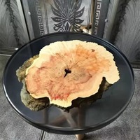 Nouveau design unique de table basse ronde en bois massif en résine Table en résine de rivière Live Edge Design contemporain