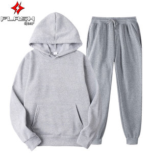 Survêtement unisexe en molleton respirant de couleur unie pour l'hiver, sweat-shirt à capuche et pantalon de jogging, vêtements de sport, streetwear, usage décontracté et actif - Product Image 3