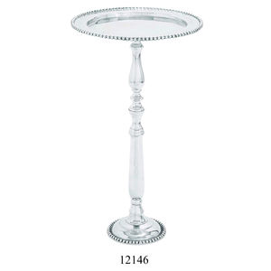 Mesa de bandeja redonda tradicional Mesa decorativa de sala de estar de aluminio pulido liso Mesa de bandeja de metal a un precio razonable - Product Image 3