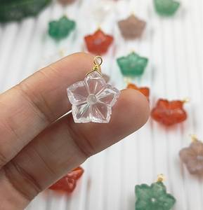 Cuarzo Rosa flor a granel tallada piedra preciosa colgante hecho a mano chapado en oro collar encanto piedra Natural joyería para mujer - Product Image 1