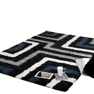 Tapis Shaggy à motif géométrique, bas prix, pour sol, décoratif, pour la maison, fabrication de tapis en inde - Product Image 4