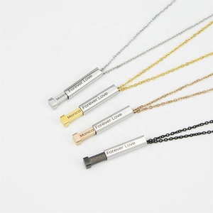 Vendita diretta in fabbrica gioielli personalizzati in acciaio inossidabile placcatura in oro 18 carati con incisione laser collana con <span class=keywords><strong>nome</strong></span> personalizzato stereo telescopico - Product Image 3