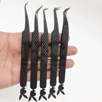 Pinzas para Extensión de Pestañas de Acero Inoxidable, Antimagnéticas, Antideslizantes, Duraderas, Punta Afilada a 90 Grados, Sostenibles, Probadas a Mano, Personalizadas