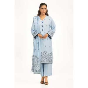 Conjunto de Traje para Mujer en Jacquard Azul Hielo, 3 Piezas, Ropa Elegante para Mujer - Product Image 3