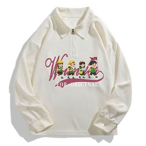 Nouveau sweat uni vierge épaule tombante personnalisation Logo 100% coton à manches longues sweats à col rond pour hommes - Product Image 1